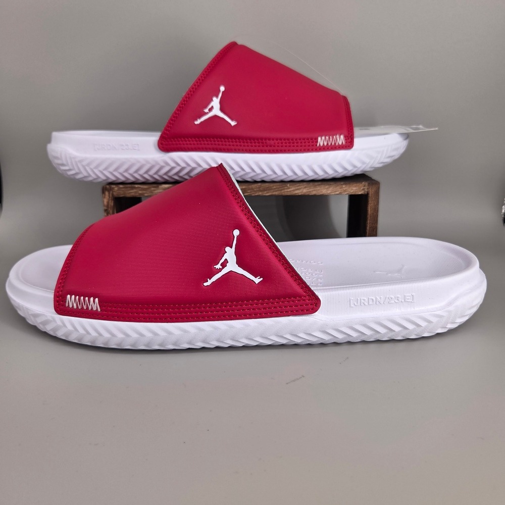 Jordan Play Slide Mens 14 Varsity Red White Sport Sandals DC9835 611 Athletic